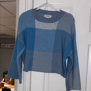 Jessica Simpson Blue and Gray Crew Neck Sweater